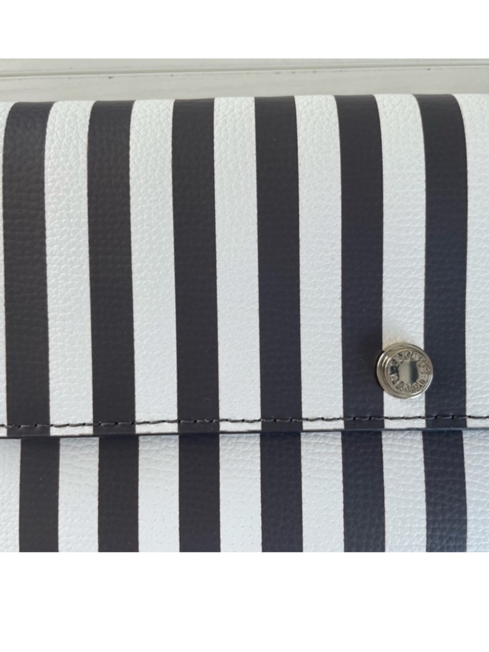 Henri Bendel Brown and White Centennial Stripe Clutch - Picture 6 of 7